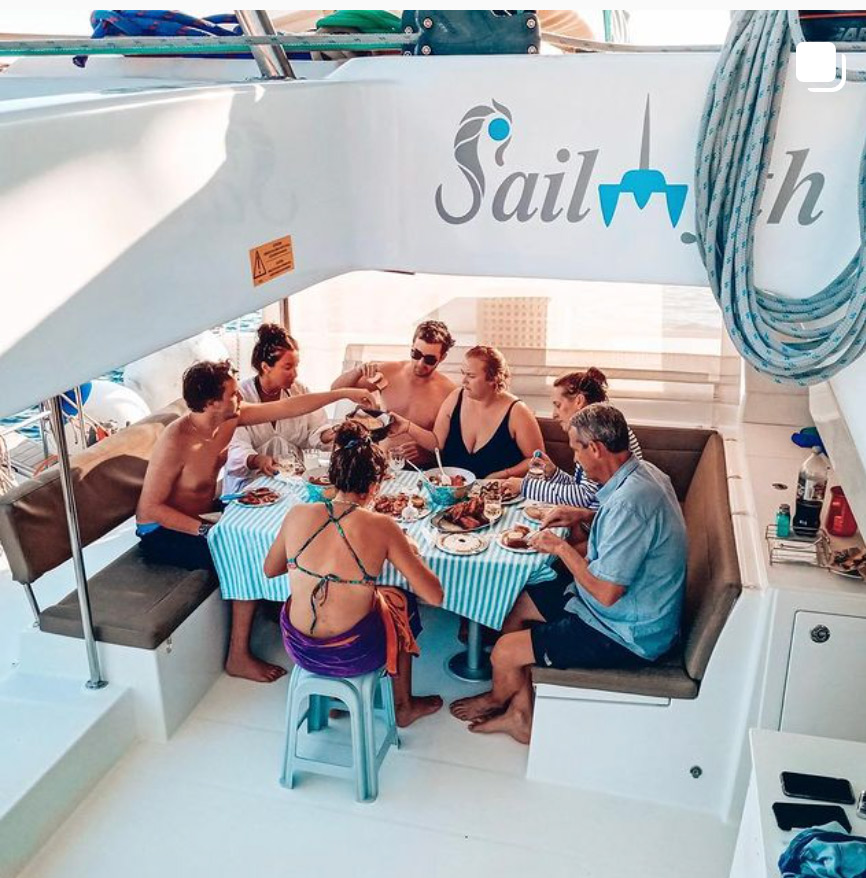 SailMyth Catamaran Cruises Santorini | Semi Private & Private Catamaran Cruises in Santorini | Caldera Day & Sunset Cruises Santorini | Santorini Sailing Tours