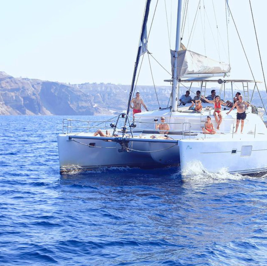 Santorini Sailing Tours | SailMyth Catamaran Cruises Santorini | Caldera Day & Sunset Cruises Santorini